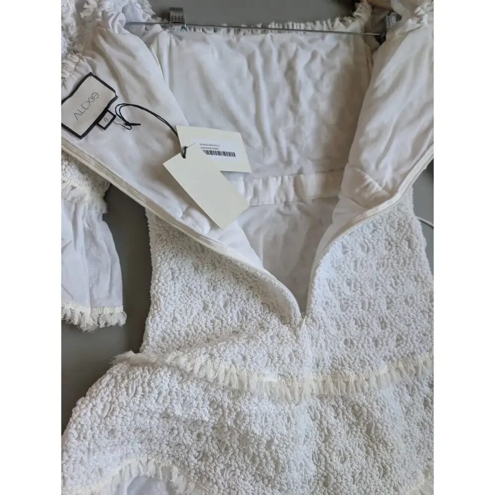 NWT Alexis Guinevere Off-shoulder Smocked Maxi Dress Size S White #1B607